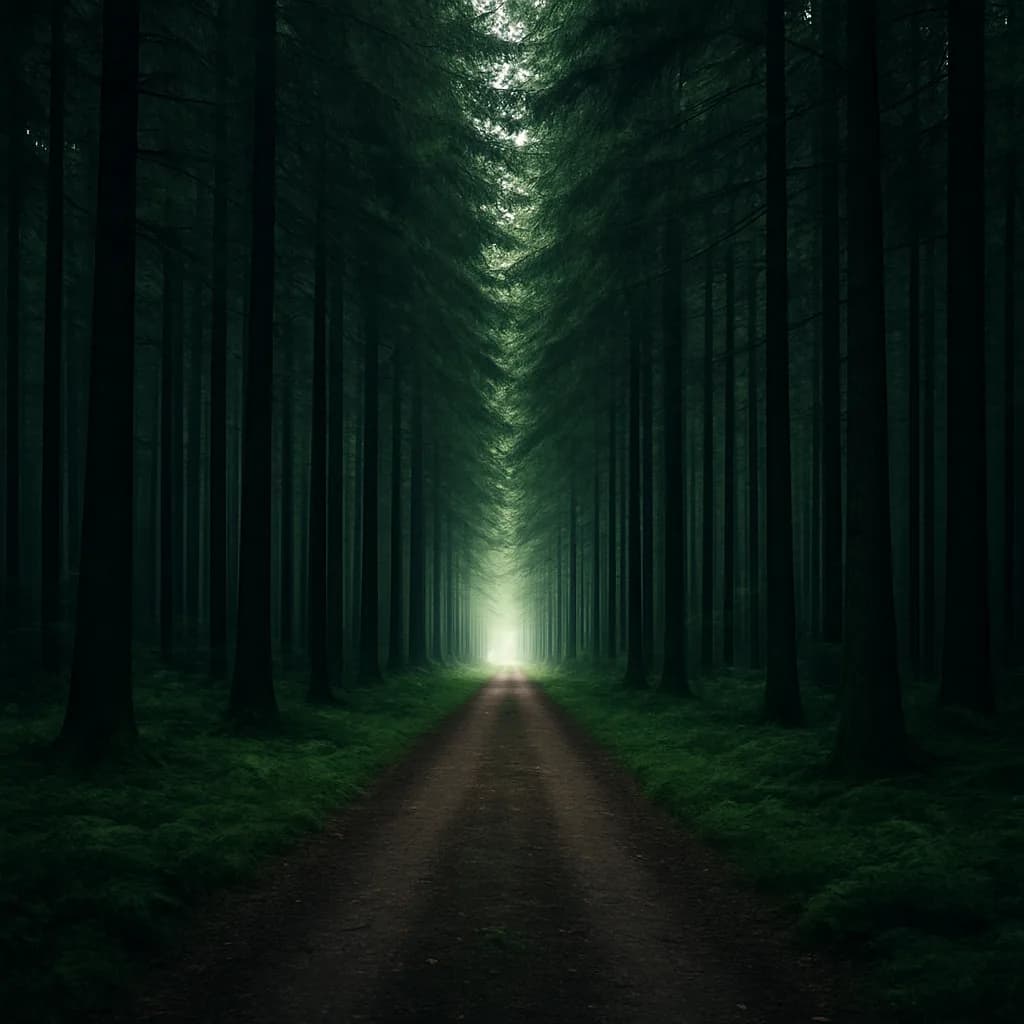 Forest path leading towards light — representing a structured journey from evidence to publication